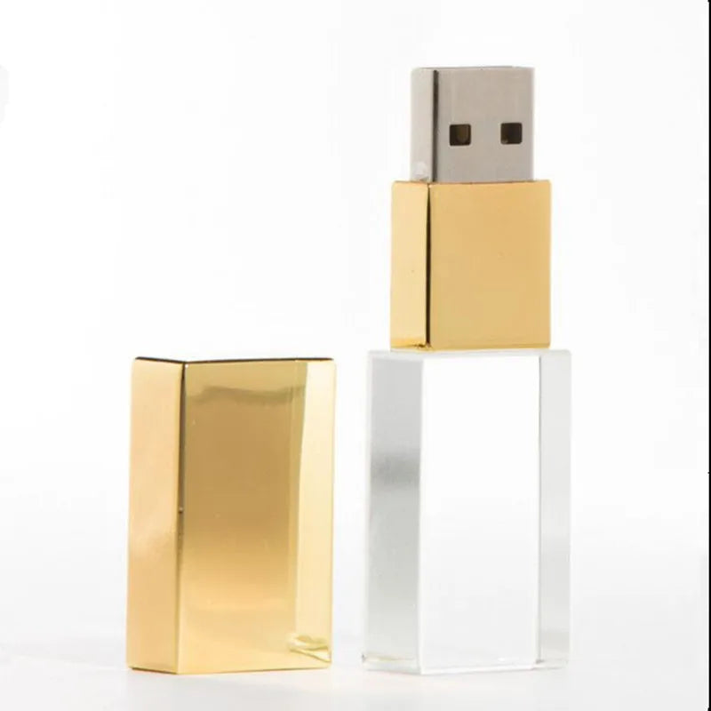 Free Custom LOGO Color Metal Crystal USB2.0/3.0 High-speed Flash Drive 4GB 8GB 16GB 32GB 64GB 128GB