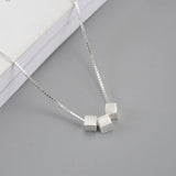 REETI New Arrivals real 925 Sterling Silver Three squares Necklaces Pendant Hot Sale Pure Silver Jewelry for Women