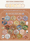 3D Miniature Scene Sticker Book, 40pcs/bag+1 tweezers set DIY Dollhouse Journal Scrapbooking Creative Gifts (Sticker Spark)