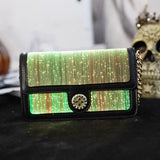 Colorful Luminous Square Bags For Woman LED Light Intelligent Touch Shoulder Bag Optical Fiber Fabric Crossbody Bag сумка