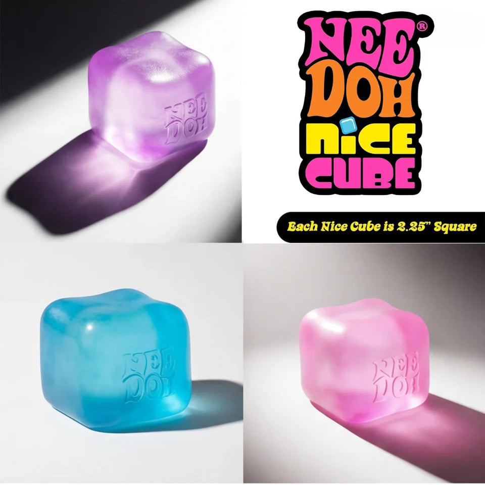 GOOD- NeeDoh Nice Cube Squishy Stress Relief Toy, Soft Squeeze Fidget Cube for Kids & Adults, Anxiety Relief Sensory Toy-