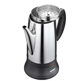 Electric Percolator 1.8L 12Cup Italian Coffee Maker Stainless Steel Quick Heating Reusable Filter Basket Fast Brew Home Office