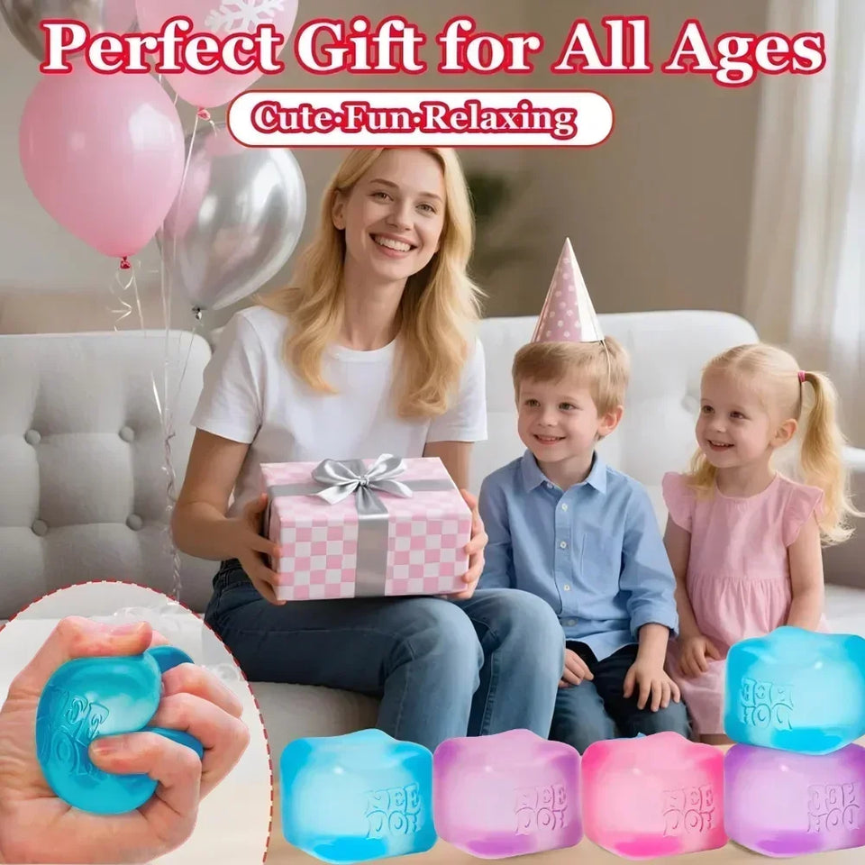 GOOD- NeeDoh Nice Cube Squishy Stress Relief Toy, Soft Squeeze Fidget Cube for Kids & Adults, Anxiety Relief Sensory Toy-