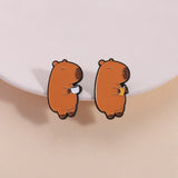 Cute Cartoon Funny Capybara Animal Enamel Pins Creative Animal Coffee Book Capybara Brooches Lapel Badge Jewelry Gift for Friend