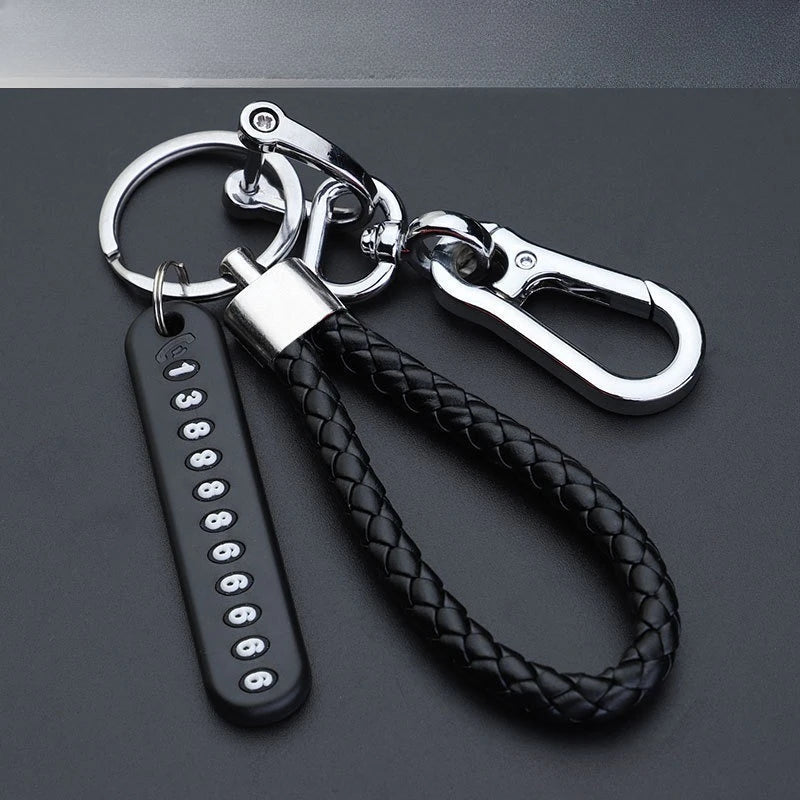Mobile Phone Number Plate Woven Rope Car Key Anti-loss Phone DIY Pendant Men's and Women's 8-shaped Key Chain Key Chain