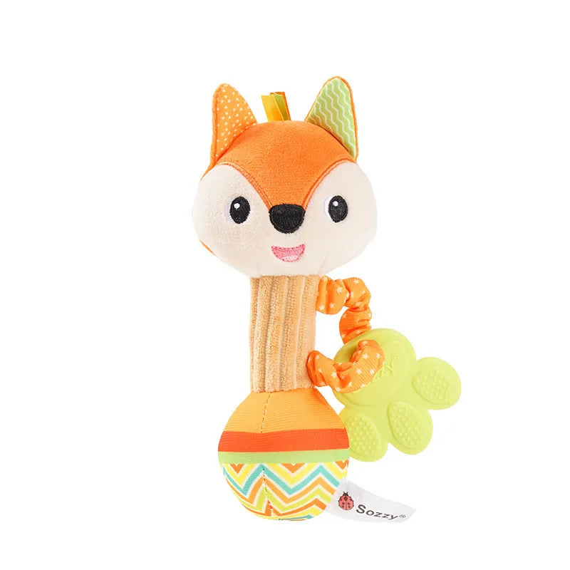 Baby Rattles 0-6 Month Baby Soft Rattles Shaker Hand Grab Sensory Shaker Teething Toys for Babies 6-12 Months Animal Plush Toys