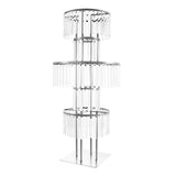 5 Tiers Gold/Silver Wedding Centerpieces Flower Stand Vase Centerpiece Acrylic Flower Stand with Hanging Acrylic