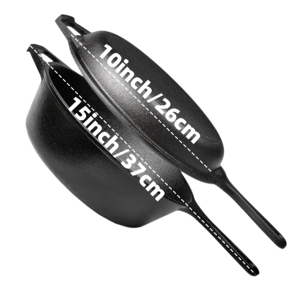 3PCS Pre-Seasoned Cast Iron Skillet Set, Pans for Oven Grill Campfire, Durable Cookware for Home Outdoor Cooking