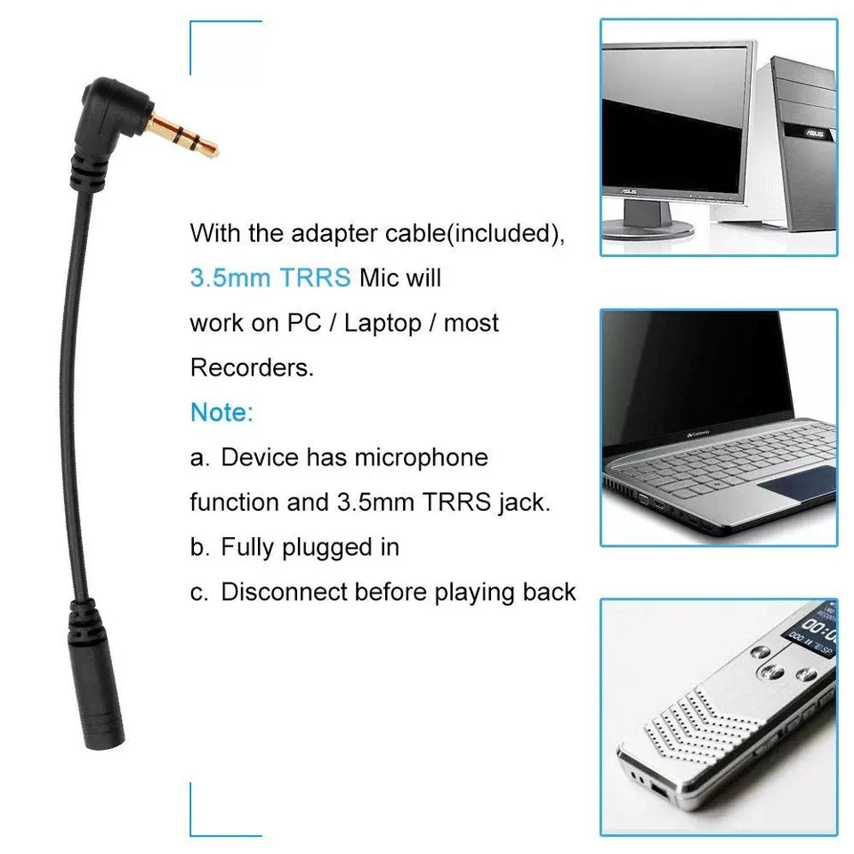 Professional Dual Mini Lavalier Microphone 3.5mm Mini Collar Clip Microphone Mic Studio Lapel Condenser Smartphones Microphone