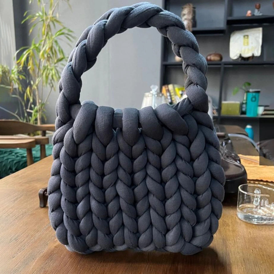Women Crochet Bag Handbag Woven Chunky Shoulder Bag for Spring Summer,Women Shoulder Bag Handbag Beach Travel Underarm Bag