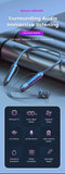 VIKEFON Wireless Earphones 5.3 Neckband Headphones Gaming LED Display Stereo Sports Headset Halter Waterproof Magnetic Earbuds
