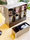 Coffee Cup Storage Display Stand Stainless Steel Retro Bath Bedroom Cosmetics Organization Rack Luxury Creative Home Accessories