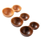 Dual-Headed Wooden Coffee Spoon Short Handle Serving Cutlery Measuring Spoon Wear-resistant Rust-proof Coffee Bean Spoon