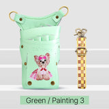 Fenice scissors storage bag,hold 8 scissors, 8 paintings, 6 colors cowhide,waist bag, pet beautician, barber's special waist bag