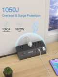 US clip receptacle 1625W, USB C Desk Clip Power Strip, PD 20W Fast Charging Power Station, Detachable Desk Clip Mountable Power