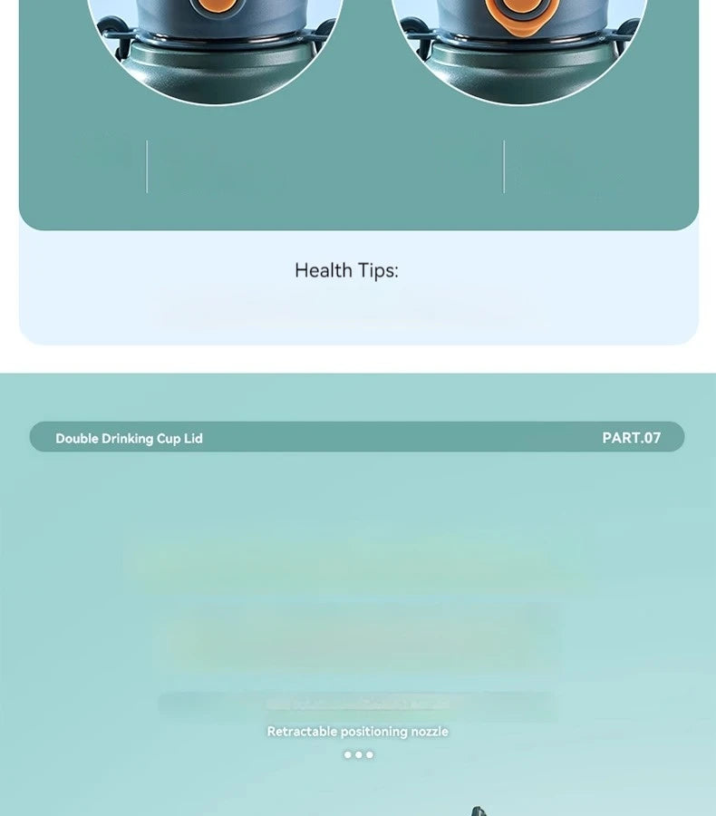 GIANXI 1000ml Spring Cap Large Capacity Vacuum Cup 316 Stainless Steel Coffee Cup Portable Outdoor Sports Water Bottle