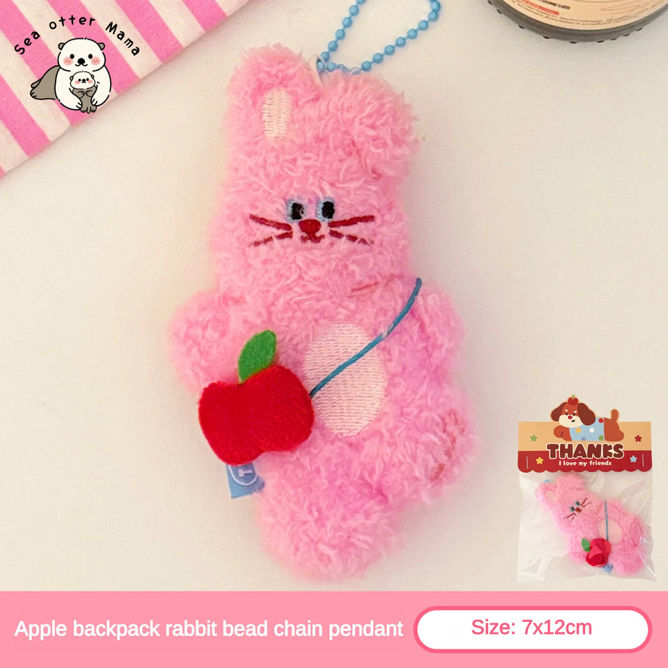 1/4 Pcs Cartoon Plush Doll Pendant Cute Pet Backpack Pendant Backpack Bead Chain Pendant