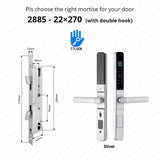 TTLock APP Waterproof Fingerprint Password Smart Lock For Outdoor Pull Push Sliding Aluminum Door 2885/ 3585/ 4585 /6085 Mortise