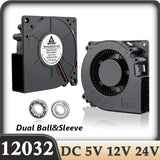 Gdstime 12032 Fan 24V 12V 5V 120MM Blower Fan 4PIN USB Radial Cooling Fan 120x32mm Turbo Blower Cooler Ball Small Fan PWM PC Fan