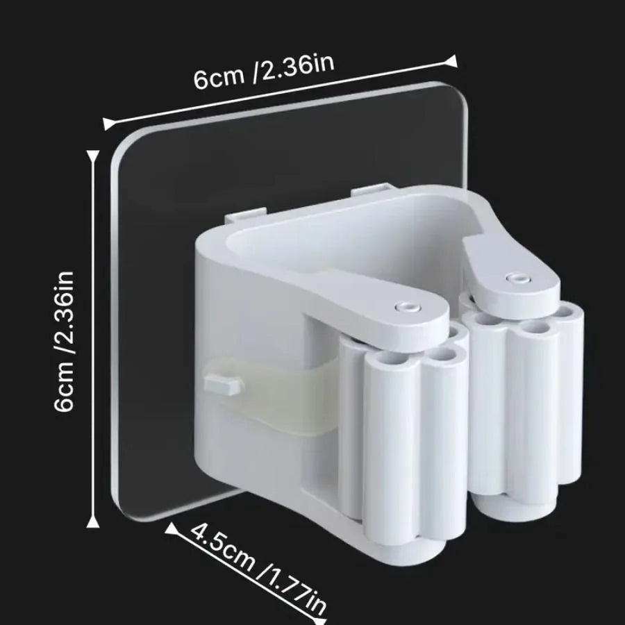 Self-Adhesive Mop Holder Non Perforated Wall Mount Broom Organizer No Drilling Kitchen Bathroom Storage Rack Clip