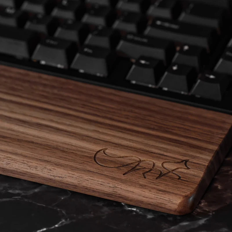 CHOSFOX Wooden Keyboard Wrist Rest Walnut Mouse Pad Solid Mouse Pad Wrist Support Anti-Slip Base Mechanical Keyboard Wrist Rest
