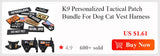 Tactical Dog Harness Leash Set for Large Dogs Military Harnesses for Training Walking Hunting Pet Vest Handle No Pull Malinois