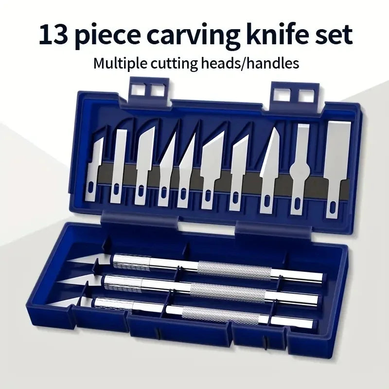 Kit de 13 herramientas de metal para tallar y cortar papel, antideslizante de precisión