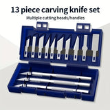Kit de 13 herramientas de metal para tallar y cortar papel, antideslizante de precisión