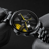 New Top Men Stainless Steel Watches Mens Car Wheel Hub Leather Quartz Watch For Male Military Sport Watch Relogio Masculino Hot