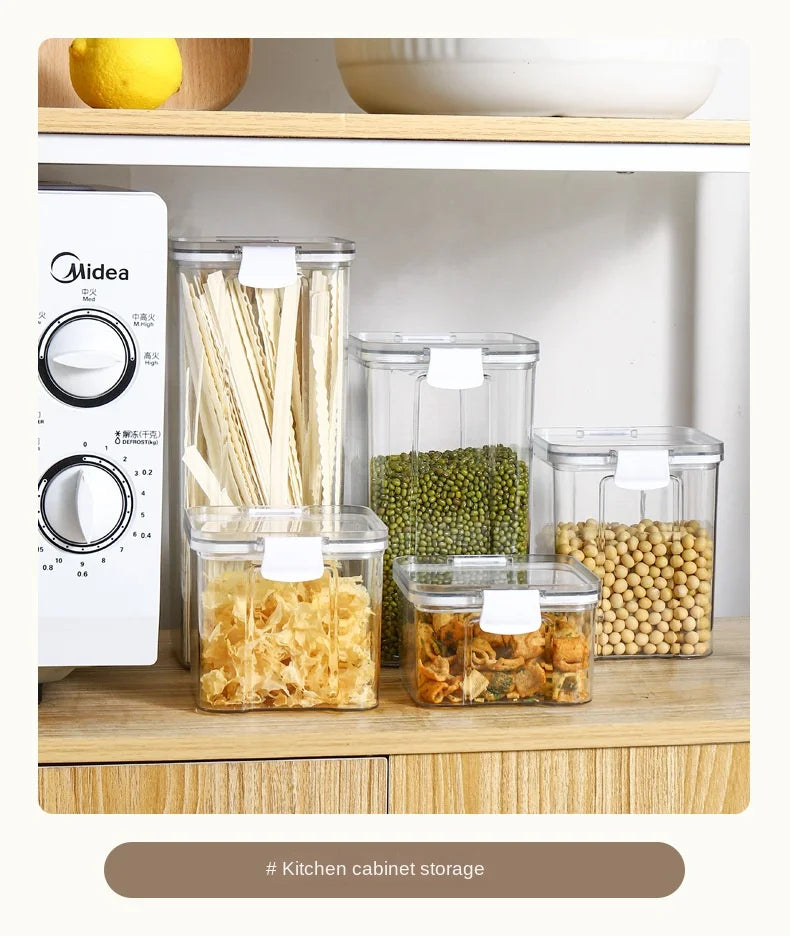 Sealed Jars For Kitchen Storage Box Grain Coffee Bean Sealed Tanks Large Capacity Moisture proof Transparent Seasoning Jar Set
