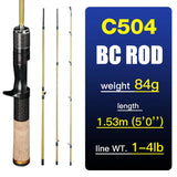 Seasir Silent Stream Spining Baitcasting Fishing Rod Carbon Fiber UL Power 1.53/1.65M Spinning Casting Lure Rods 4 Sections
