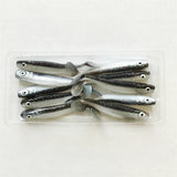 MUKUN 10pcs 60mm 2g Soft Lures Baits Fishing Lure Leurre Shad Double Color Silicone Bait T Tail