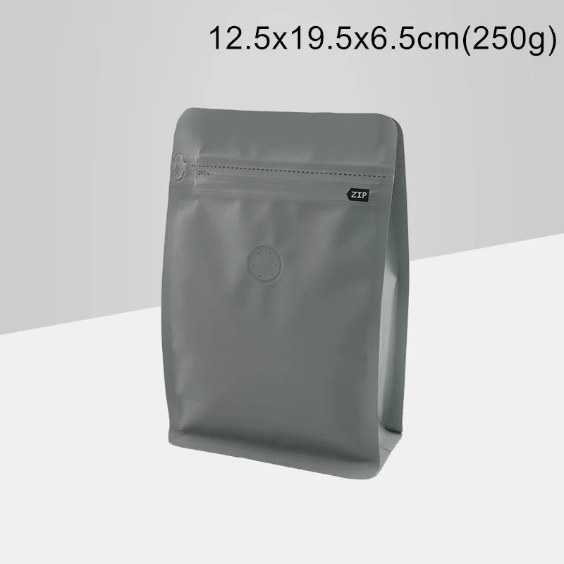 StoBag 20pcs 250g Color Matte Coffee Beans Bag Packaging with Valve Aluminum Sealed for Powder Nuts Storage Reusable Pouches