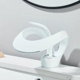 Waterfall Creative Bathroom Basin Faucet Sink Faucet Deck Mounted Hot Cold Water Mixer Crane Brass Body Single Hole Taps Mixers