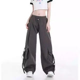2026 Girl Spring Autumn New Casual Tracksuit Matching Set Korean Elegant Fake Two-piece Hooded Sweatshirt+Loose Cargo Pants Suit