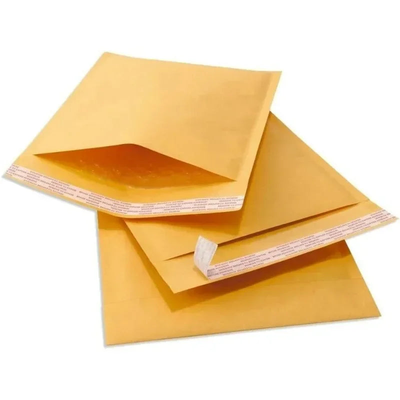 50/30/20/10PCS Kraft Bubble Mailers Envelopes Bags Yellow Seal Adhesive Shipping Bag Waterproof Mailing Business Gift Packaging