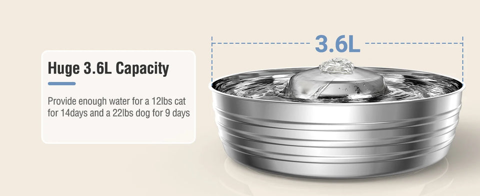 Stainless Steel Cat Water Fountain Automatic Cat Drinker Drinking Fountain For Cats Dogs Pet Water Dispenser Accessories