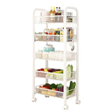 5-Tier Rolling Storage Organizer, Mobile Utility Cart, Kitchen Cart With Wheels, Storage Shelves Multifunctional Storage Cart