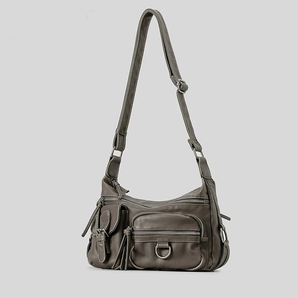 Annmouler Designer Women Shouler Bag Large Capacity Crossbody Bag Casual Soft Pu Leather Messenger Bag Multi-pocket Purses
