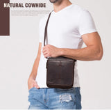 Fashion Crazy Horse Leather Men's Messenger Bag Flap Large Capacity Crossbody Bag Top Quality Shoulder Bag Sling Bag Tote