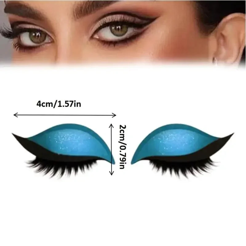 Eyeshadow And Eyelash Stickers, Lazy Eye Shadow Eyelash Patch, 2-in-1 Reusable Eye Makeup Stickers Self-Adhesive Quick Makeup