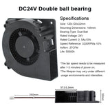 New GDB1232 2Pin 4Pin DC5V 12V 24V 120X120X32MM 12032 Large Air Volume Dual Ball Bearing BarbecueGrill Turbo Blower Cooling Fan