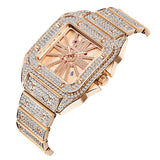 Unique Cool Brand Designer Watches For Men Hip Hop Diamond Fashion Alloy Band Date Golden Quartz Watch Montres de Marque de Luxe