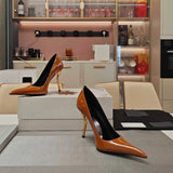 Summer high-heeled pointed women's sandals, European and American fashion runway parties, weddings, women's high heels