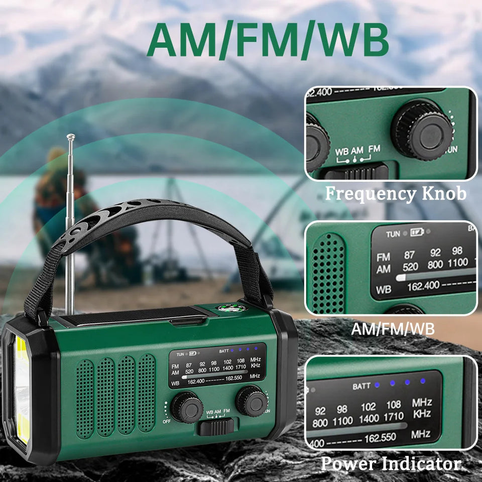 Hot 20000mAh AM/FM/NOAA Radio Solar Hand Crank Generator Radio Portable Radio de emergencia LED Flashlight SOS Alarm Power Bank