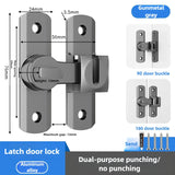 1pc Security Door Lock Handle Commercial Residential Grade Anti-Pick Lock with Adjustable 90°/180° Slide Indoor Outdoor Use