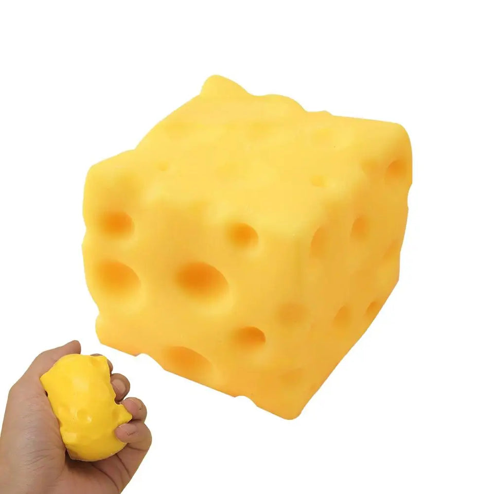 Square Cheese Squishy Toys Slow Rebound Push Stress Relief Sensory Toys Cheese Stress Balls Fidget Toys for Children Adult