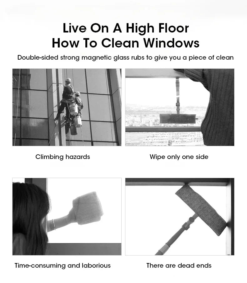 3-8mm Magnetic Window Cleaner Brush Double-Side Clean Wiper Glass Window  Brush Cleaning Household Special Window Cleaning