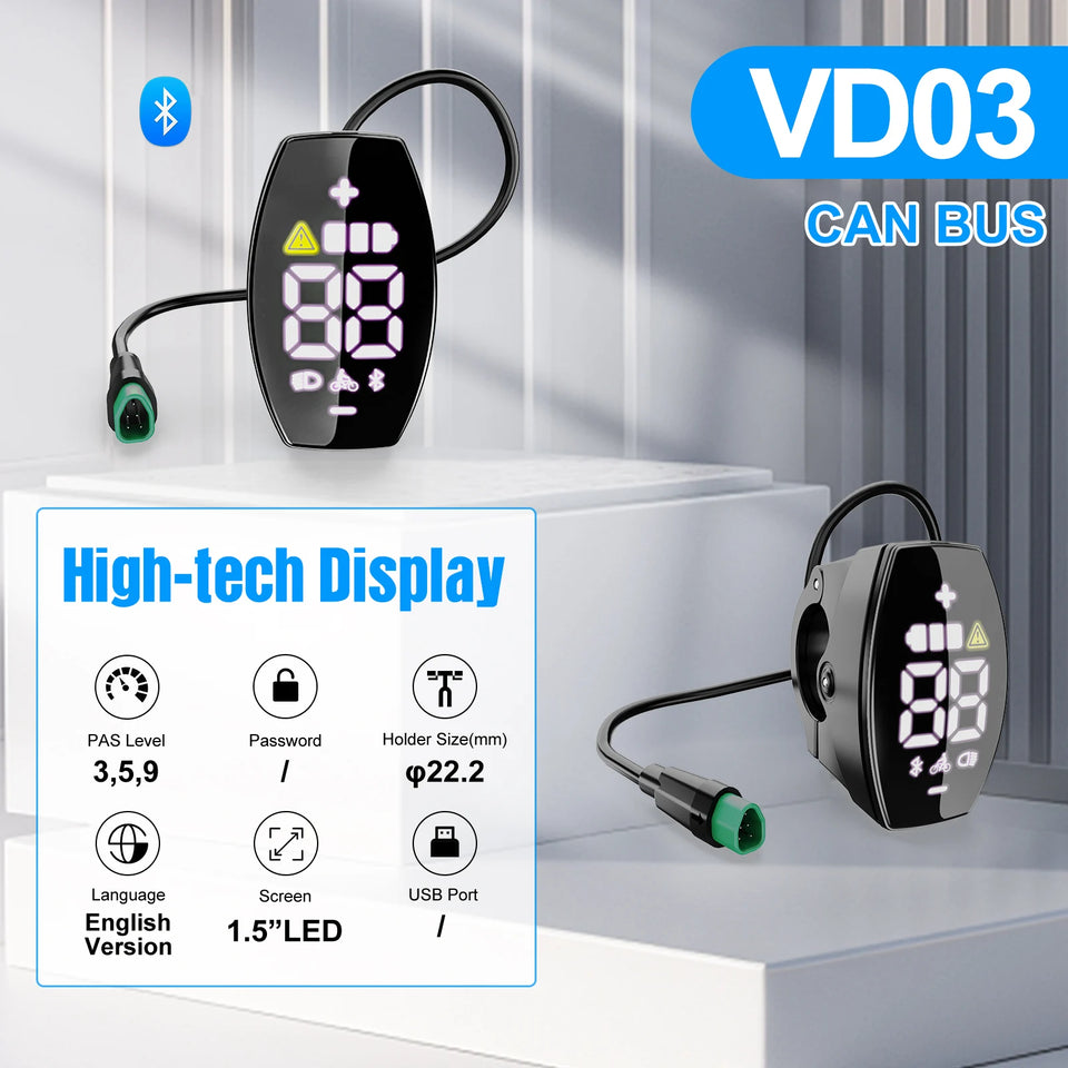 BAFANG CAN Display Electric Bike Computer DPC010 VD618 EKD01 Bluetooth Bafang CAN BUS Protocol Motors 5Pin Male Ebike Conversion