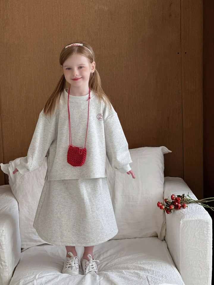 2025 Autumn Winter Girls' Outfit Vacation Children Letter Print Sweatshirt 2piece Set Skirt Casual Pullover Top 3y-10y Suit